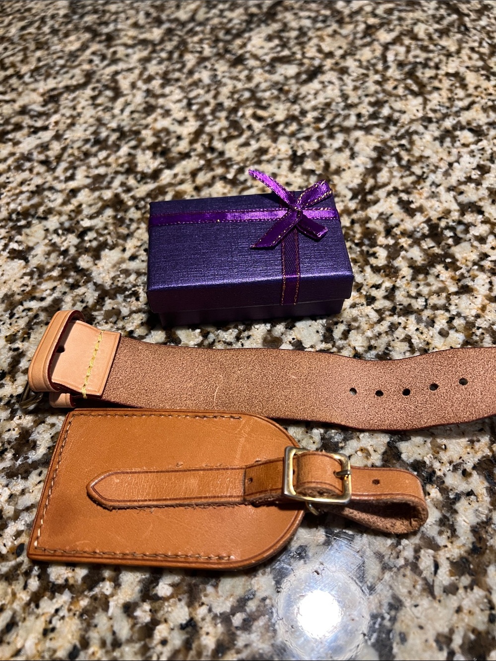 Louis Vuitton Tan Leather Luggage Tag and Strap - Picture 2 of 3